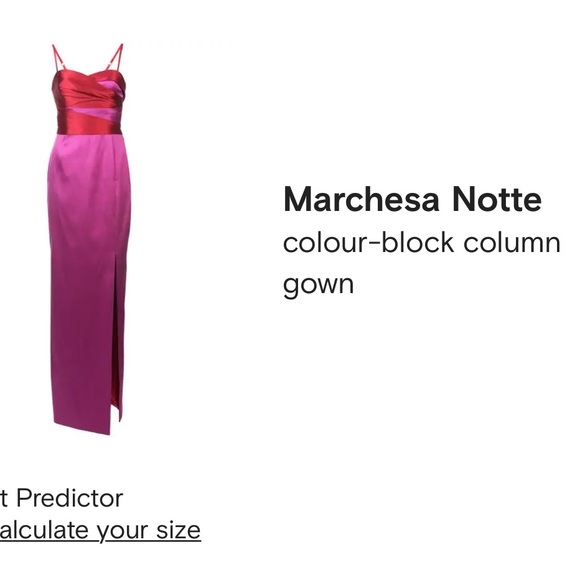 *SOLD* Marchesa Notte Colorblock Column Gown - Picture 14 of 14